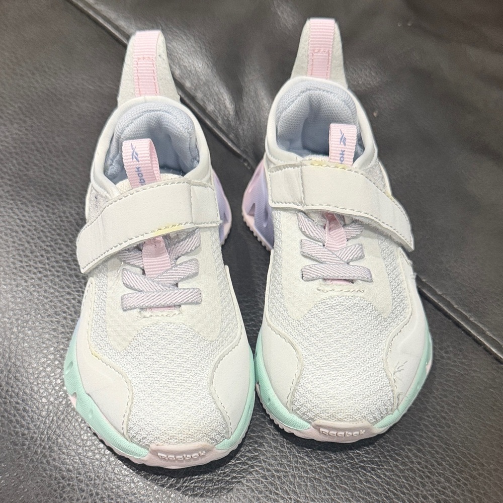 Reebok Kids' White and Light Pink Sneakers